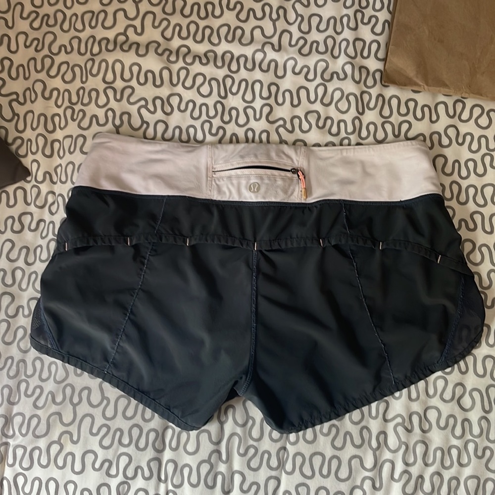Lululemon Run Speed Short Gray + Pink sz 4